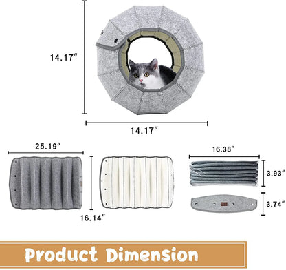 Cat Tunnel Toy Foldable Cat Tube Indoor Cat Cave Bed Multi-Function Pet Toy For Puppy Dogs Cats Interactive Ball Toy