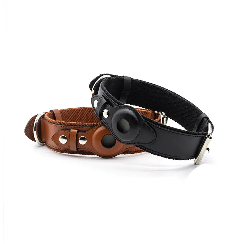 Leather Airtag Dog Adjustable Collar