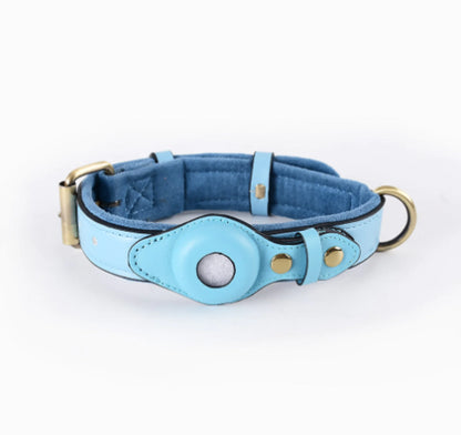 Leather Airtag Dog Adjustable Collar