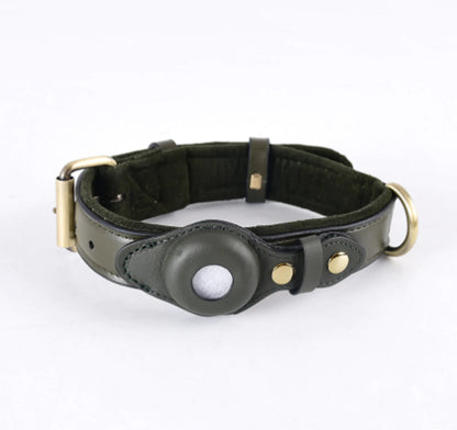 Leather Airtag Dog Adjustable Collar